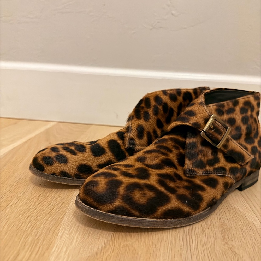 Johnston & Murphy Leopard Print Leather Ankle Boots size 8.5 Women’s - Picture 10 of 10